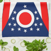 Serviette de cuisine avec Drapeau de l'Ohio, États (Plié)