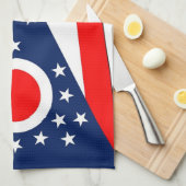 Serviette de cuisine avec Drapeau de l'Ohio, États (Quart Plié)