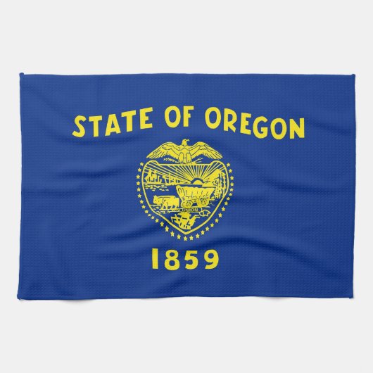 Serviette de cuisine avec Drapeau de l'Oregon, Éta (Horizontal)