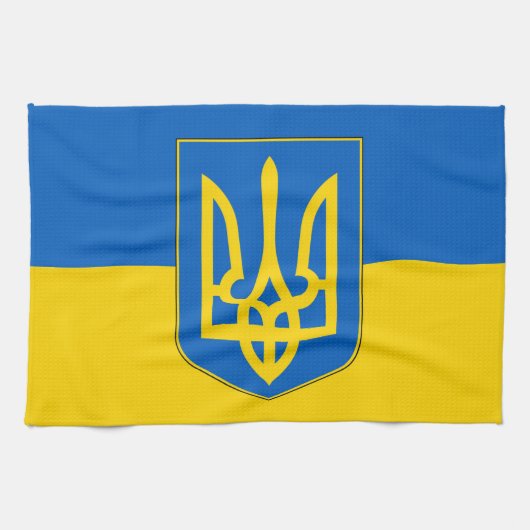 Serviette de cuisine avec Drapeau de l'Ukraine (Horizontal)
