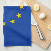 Serviette de cuisine avec Drapeau de l'Union europ (Quart Plié)