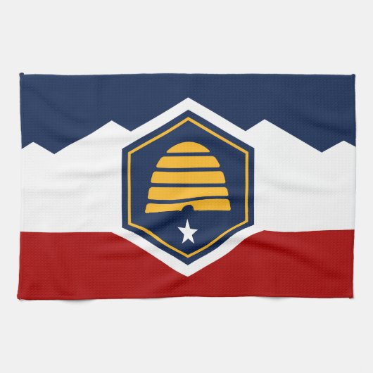 Serviette de cuisine avec drapeau de l'Utah, États (Horizontal)