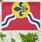 Serviette de cuisine avec Drapeau de Saint-Louis (Plié)