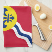 Serviette de cuisine avec Drapeau de Saint-Louis (Quart Plié)