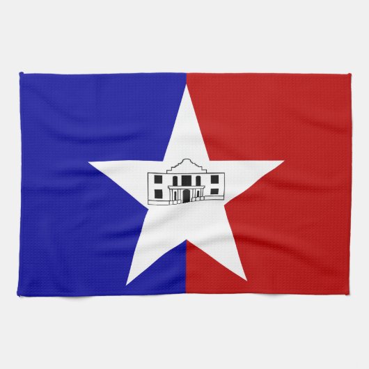 Serviette de cuisine avec Drapeau de San Antonio,  (Horizontal)