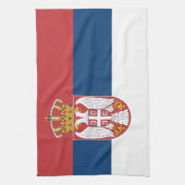 Serviette de cuisine avec Drapeau de Serbie (Vertical)