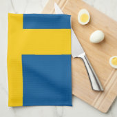Serviette de cuisine avec Drapeau de Suède (Quart Plié)