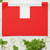Serviette de cuisine avec Drapeau de Suisse (Plié)