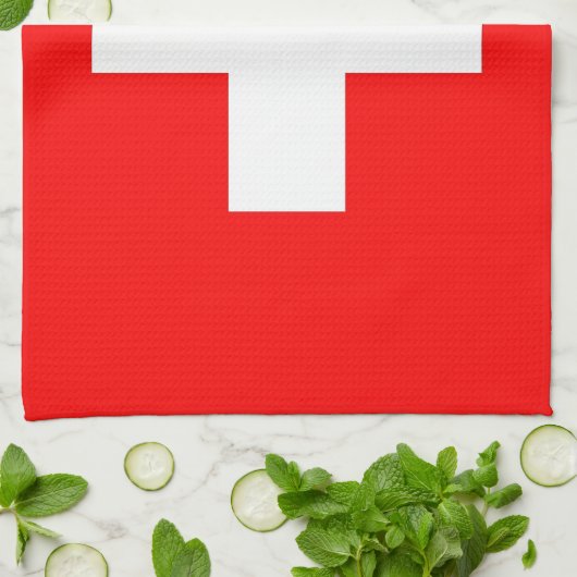 Serviette de cuisine avec Drapeau de Suisse (Plié)
