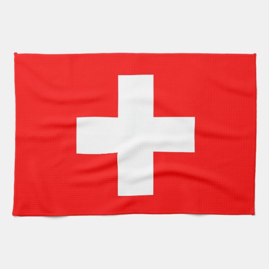 Serviette de cuisine avec Drapeau de Suisse (Horizontal)