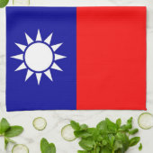 Serviette de cuisine avec Drapeau de Taiwan (Plié)