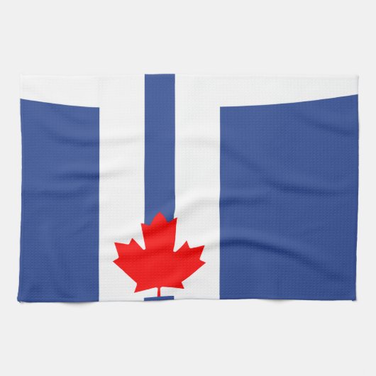Serviette de cuisine avec drapeau de Toronto (Horizontal)