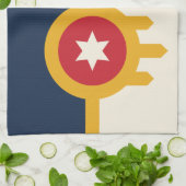 Serviette de cuisine avec Drapeau de Tulsa, Oklaho (Plié)