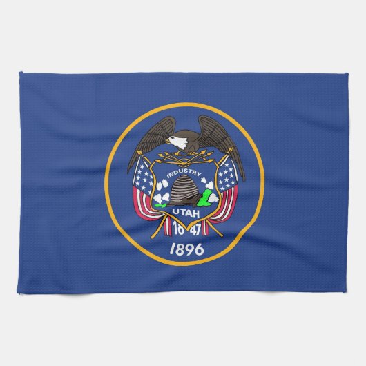 Serviette de cuisine avec Drapeau de Utah, U.S.A. (Horizontal)