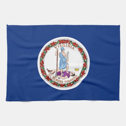 Serviette de cuisine avec Drapeau de Virginie, Éta (Horizontal)