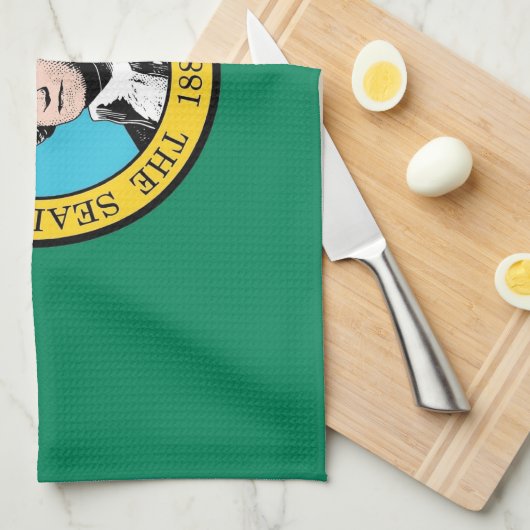 Serviette de cuisine avec Drapeau de Washington, É (Quart Plié)