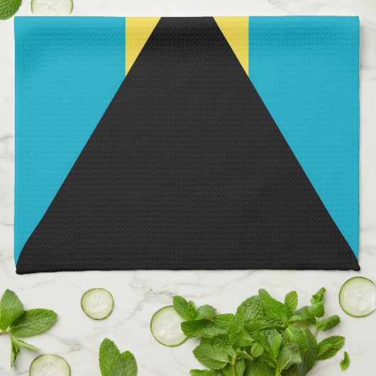 Serviette de cuisine avec Drapeau des Bahamas (Plié)