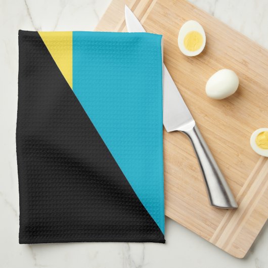 Serviette de cuisine avec Drapeau des Bahamas (Quart Plié)