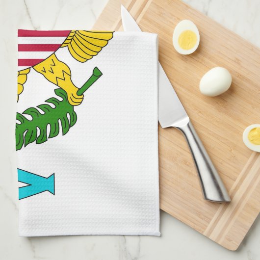 Serviette de cuisine avec Drapeau des îles Vierges (Quart Plié)