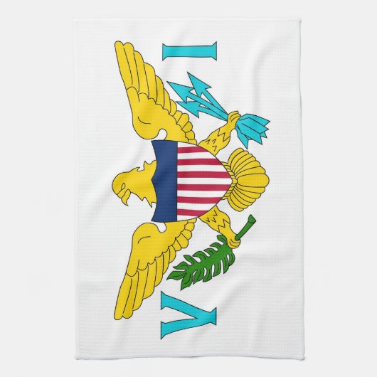 Serviette de cuisine avec Drapeau des îles Vierges (Vertical)
