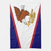 Serviette de cuisine avec Drapeau des Samoa améric (Vertical)