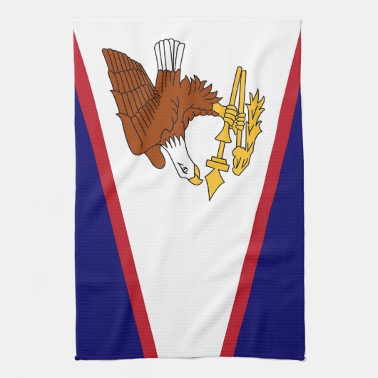 Serviette de cuisine avec Drapeau des Samoa améric (Vertical)