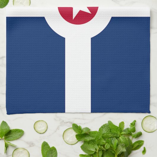 Serviette de cuisine avec Drapeau d'Indianapolis,  (Plié)