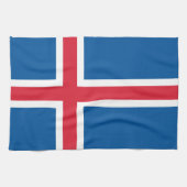 Serviette de cuisine avec Drapeau d'Islande (Horizontal)