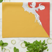 Serviette de cuisine avec drapeau du Bhoutan (Plié)