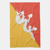 Serviette de cuisine avec drapeau du Bhoutan (Vertical)