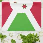 Serviette de cuisine avec Drapeau du Burundi (Plié)