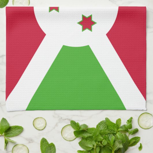 Serviette de cuisine avec Drapeau du Burundi (Plié)