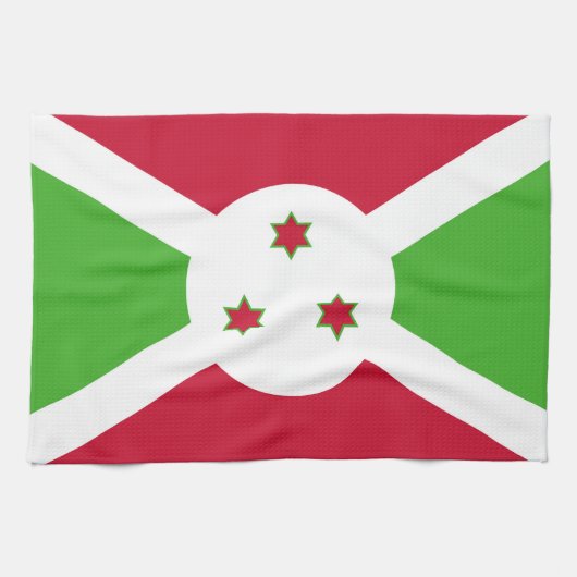 Serviette de cuisine avec Drapeau du Burundi (Horizontal)