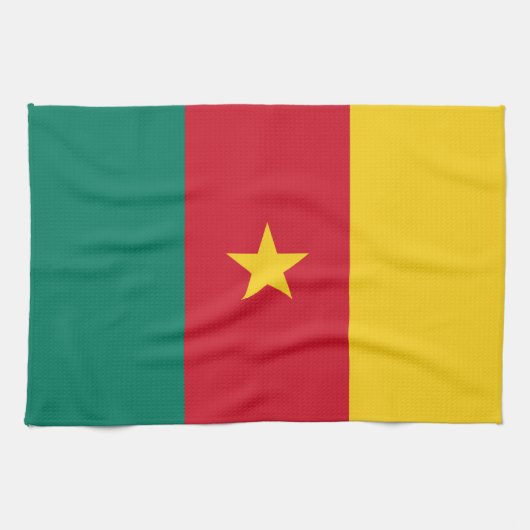 Serviette de cuisine avec Drapeau du Cameroun (Horizontal)