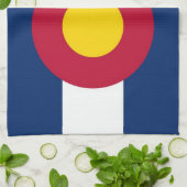 Serviette de cuisine avec Drapeau du Colorado, Éta (Plié)