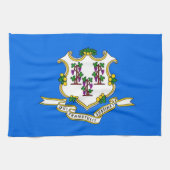 Serviette de cuisine avec Drapeau du Connecticut, (Horizontal)