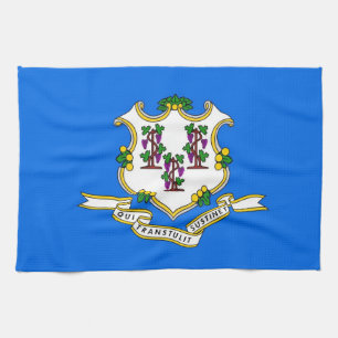 Serviette de cuisine avec Drapeau du Connecticut,