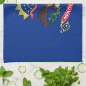 Serviette de cuisine avec Drapeau du Dakota du Nor (Plié)