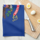 Serviette de cuisine avec Drapeau du Dakota du Nor (Quart Plié)