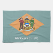 Serviette de cuisine avec Drapeau du Delaware, Éta (Horizontal)