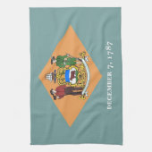 Serviette de cuisine avec Drapeau du Delaware, Éta (Vertical)