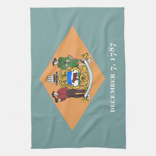 Serviette de cuisine avec Drapeau du Delaware, Éta (Vertical)
