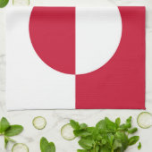 Serviette de cuisine avec drapeau du Groenland (Plié)