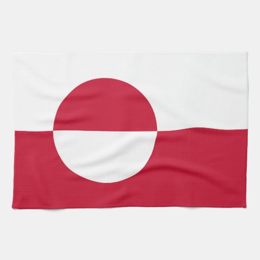 Serviette de cuisine avec drapeau du Groenland (Horizontal)