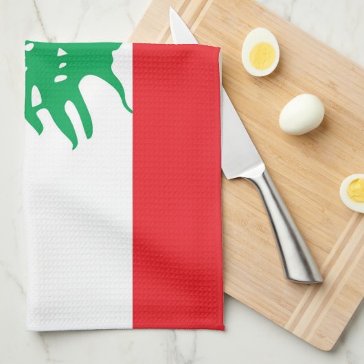 Serviette de cuisine avec Drapeau du Liban (Quart Plié)