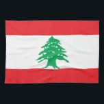 Serviette de cuisine avec Drapeau du Liban<br><div class="desc">Améliorez votre décor de cuisine avec notre serviette de cuisine vibrante avec le drapeau du Liban! Cette serviette de cuisine haut de gamme présente fièrement le design du drapeau libanais, avec une bande rouge horizontale en haut et en bas, avec une bande blanche plus large au milieu. Au centre de...</div>
