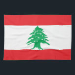Serviette de cuisine avec Drapeau du Liban<br><div class="desc">Améliorez votre décor de cuisine avec notre serviette de cuisine vibrante avec le drapeau du Liban! Cette serviette de cuisine haut de gamme présente fièrement le design du drapeau libanais, avec une bande rouge horizontale en haut et en bas, avec une bande blanche plus large au milieu. Au centre de...</div>
