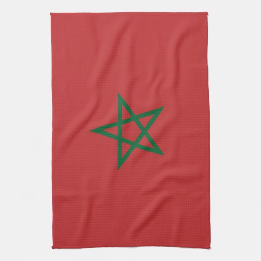 Serviette de cuisine avec Drapeau du Maroc (Vertical)