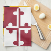 Serviette de cuisine avec Drapeau du Maryland, Éta (Quart Plié)