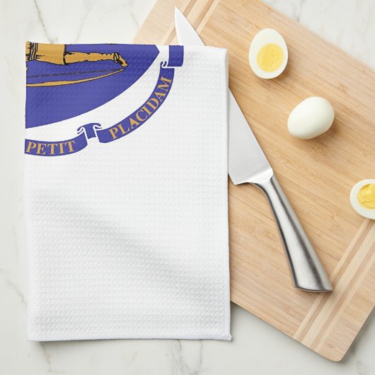Serviette de cuisine avec Drapeau du Massachusetts (Quart Plié)